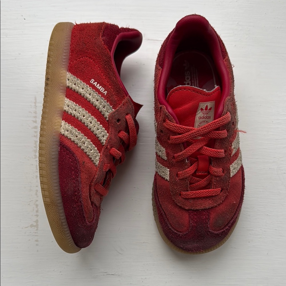 Adidas Kids Samba Red Sneakers